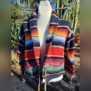 Colorful Western Vintage Wool Cardigan